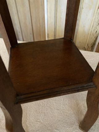 Vintage Oak Arts And Crafts Torchere Plant Stand Jardiniere 3