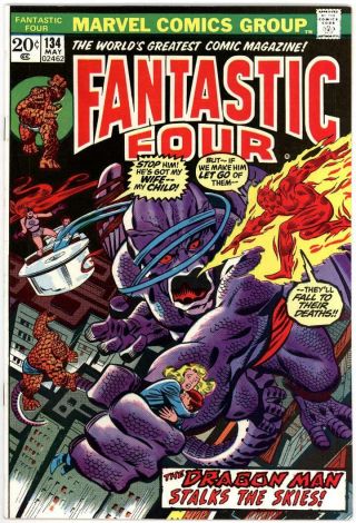 Fantastic Four 134 Nm - 9.  2 Hi Grade John Buscema Sinnott Marvel Bronze 1973 Bin