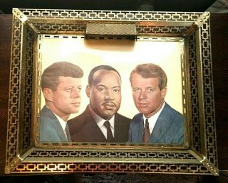 Vintage John F.  Kennedy,  Martin Luther King & Robert F.  Kennedy Picture In Metal