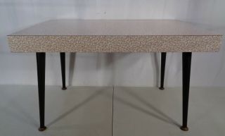Vtg Mid Century Modern Coffee Table Formica Top Tapered Metal Legs Retro 1960 