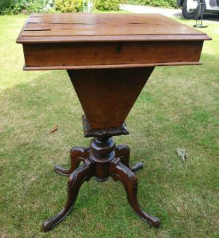 Antique Sewing Crafts Trumpet Shaped Work Table