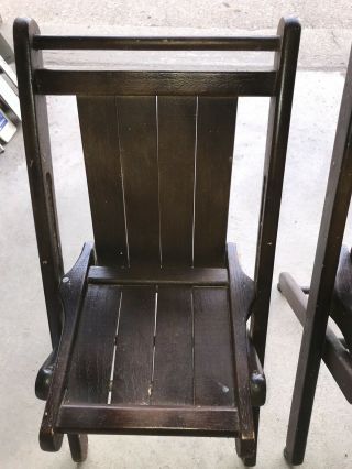 Vintage Child ' s Folding Wood Adirondack Chair. 3