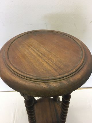 Victorian Carved Hand Made Mahogany WoodOpen Barley Twist Plant Stand Table 3
