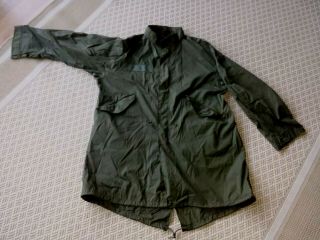 Vintage Us Military Parka Extreme Cold Weather Army Od Green Size M Fishtail