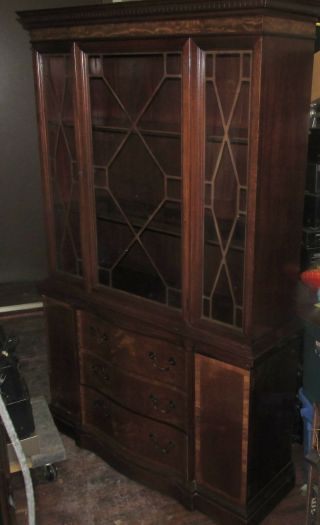 Antique/vintage Johnson Furniture Mahogany China Cabinet Grand Rapids Mcm J0832