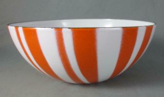 Vtg Mcm Cathrineholm Norway Orange & White Stripe 6.  25 " Enamel Bowl Enamelware