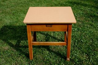 Vintage W.  H.  Gunlocke School Desk Mid Century Modern Wood Formica Top,  Solid.