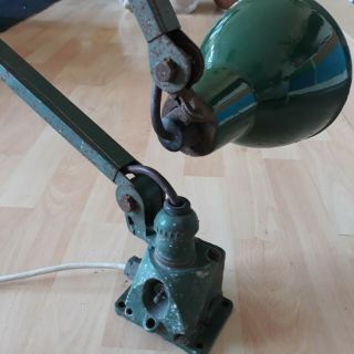 Vintage Industrial Machinist Lamp - 3 Arm Anglepoise,  Enamel Shade