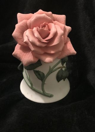 Vintage 1983 Franklin " The Sonia Rose " Bone China Bell By Jeanne Holgate 5”