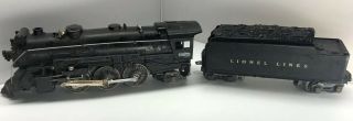 Vintage Lionel Prewar 225e Locomotive W/ 2666w Whistle Tender O Guage/scale