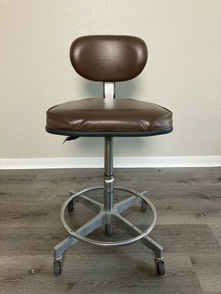Vintage Cramer Adjustable Drafting Stool Industrial Steel Chair