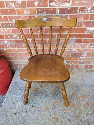 Vintage Mid Century Maple Dining Chair Colonial Style 3