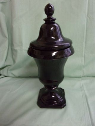 Vintage Black Amethyst Vase,  Candy Dish With Lid