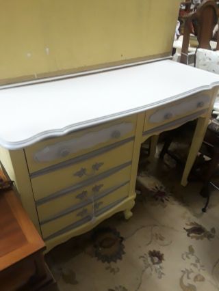 Vtg 1970s Sears Bonnet Dixie Vintage Painted French Provincial Desk
