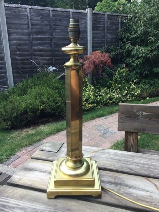 Old Vintage Brass Corinthian Column Table Lamp 17” Tall