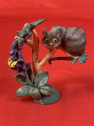 Vintage 1982 Hamilton Pewter Alice In Wonderland Cheshire Cat Painted Figurine