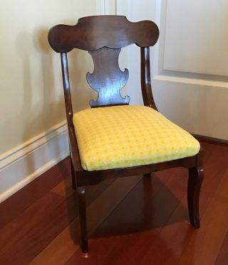Antique Victorian Queen Anne Style Walnut Child’s Doll Chair Salesman Sample 20 "