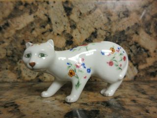 Franklin Curio Cabinet Cat French Faience 1988