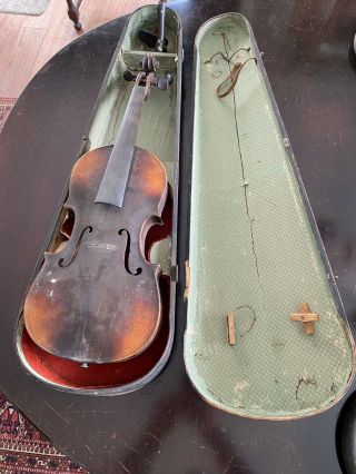 Very Old Labelled Vintage Violin " Carlo Tononi " Violin W/case Wood