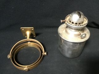Sherwoods Metal Boats Ships Wall Mounted Oil Lamp With Gimble ? And Brass Hood