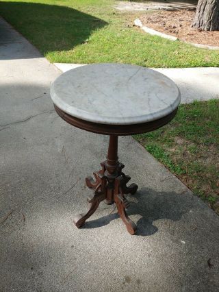 Antique Victorian/eastlake Marble Top Table