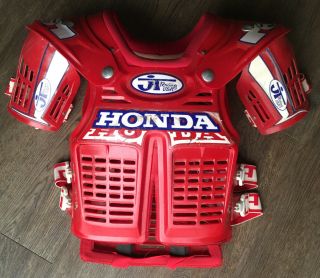 Vintage Jt Racing Usa Red V1000 Chest Protector Honda Team Motocross Enduro Race