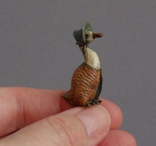 Tiny Vintage Cold Painted Bronze Miniature Jemima Puddle Duck Beatrix Potter