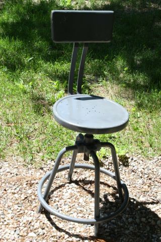 Vintage Industrial Adjustable Height Metal Chair Stool