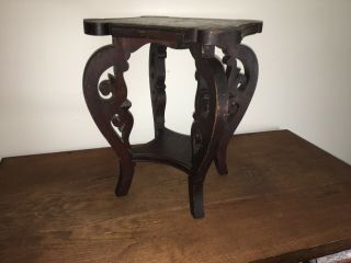 Antique Victorian Gothic Revival Carved Wood Plant Fern Stand 2