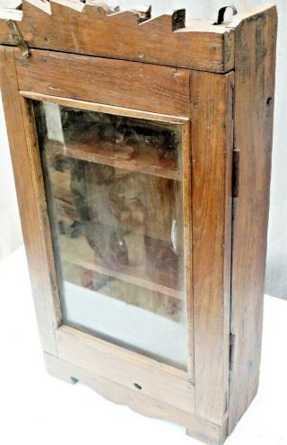Vintage Wooden Cabinet shabby Chic Curio Display Single Glass Door Showcase 2