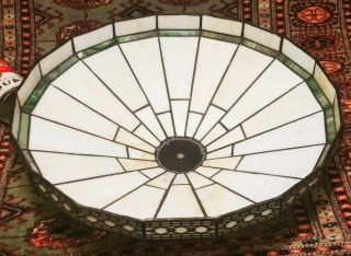 Arts & Crafts Lamp Shade Vtg Leaded Slag Glass Art Deco Table Floor Ceiling