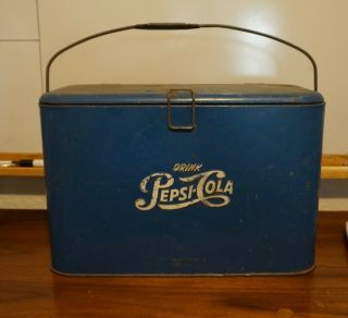 Vintage Metal Blue Pepsi Cooler