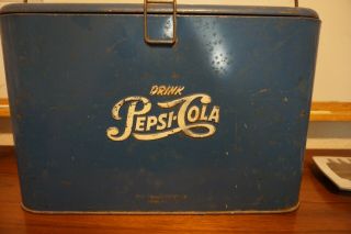vintage metal blue pepsi cooler 3
