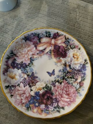 1994 Circle of love Lena Liu Porcelain Plate Number 5/66 Flowers Butterfly CB1 2