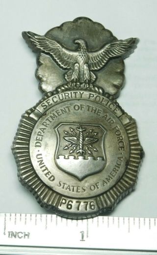 Vintage Usaf Security Police Badge Department Of The Air Force Obsolete