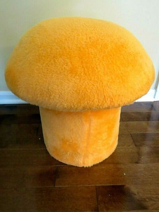 Vintage 1970s Orange Mushroom Ottoman Footstool By Hassocks