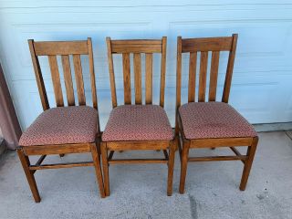 Antique Oak Dining Chairs Early Craftsman Mission Style