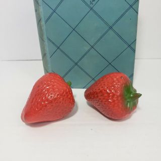 Vintage Strawberry Salt And Pepper Shakers Kitsch 1970s Mid Century Modern