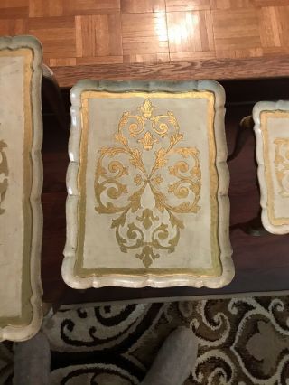 Vintage Gold Italian Florentine Nesting Tables set of 3 Made in Italy 3