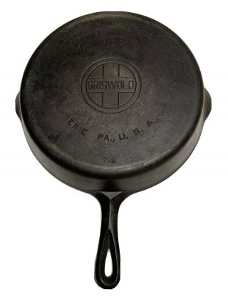 Vintage 10 Griswold Skillet Cast Iron Large Block Logo No 10 716 Erie Pa Usa