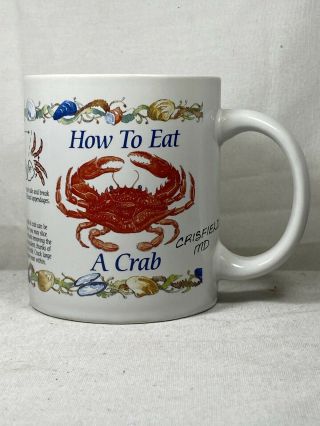 Crisfield,  Md “how To Eat A Crab” Coffee Cup Mug “step By Step Cape Shore