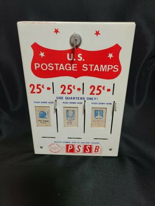 Vintage 25 Cent U.  S.  Postage Stamp Dispenser With Key
