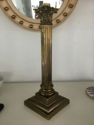 Antique Oil Lamp Base Corinthian And Reeded Column