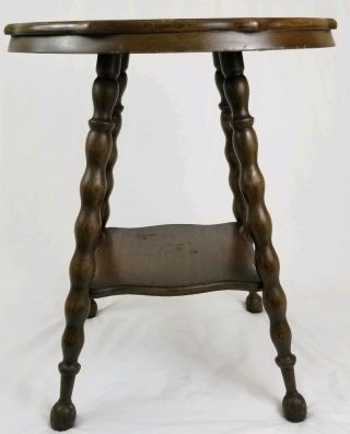 Antique Quarter Sawn Tiger Oak Parlor Table Arts & Crafts Victorian Vintage 3