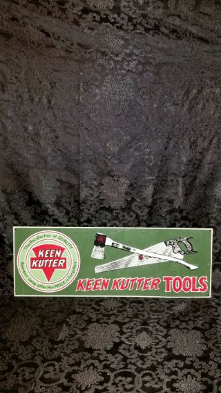 Vintage Keen Kutter Tools Metal Sign Axe Saw