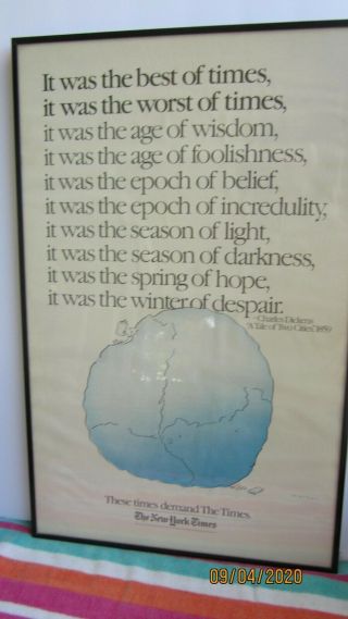 " It Was The Best Of Times The Worst Of Times " York Times Poster