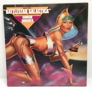 “battlestar Galactica” By Giorgio Moroder 1978 Lp Vinyl Record Nblp - 7126
