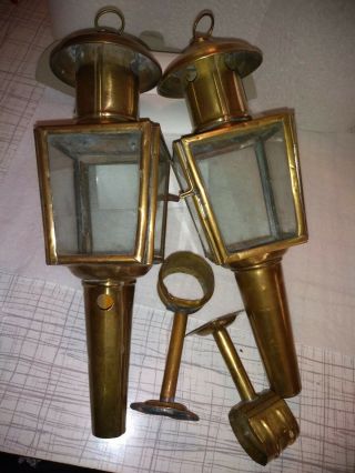 Antique / Vintage BRASS Wall/Coach/ CARRIAGE LAMPS Lanterns - 2