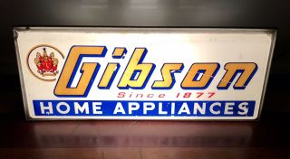 Vintage Gibson Home Appliances Light Up Store Window Sign