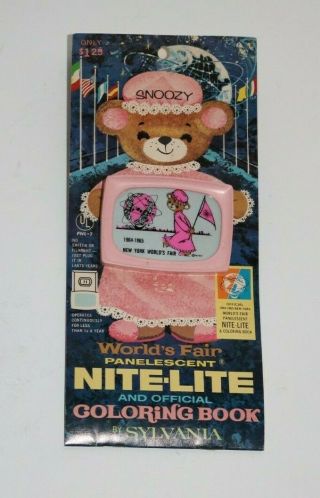 Vintage Ny Worlds Fair 1964 Nite - Lite & Coloring Book Snoozy Night Light